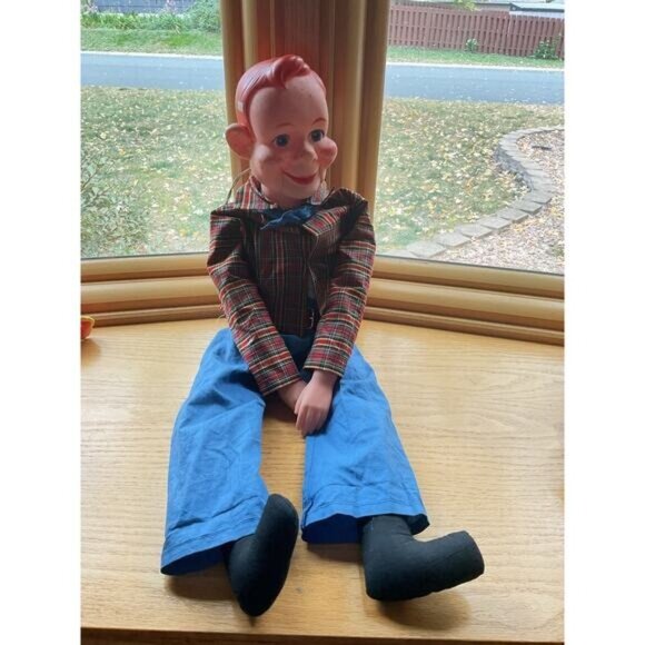 Vintage Howdy Doody Ventriloquist Doll With Blue Pants & Plaid Shirt - Picture 1 of 8